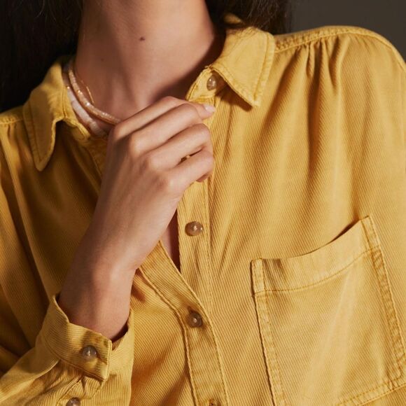 Anthropologie NWT Pilcro Boyfriend Buttondown Small - Picture 3 of 14